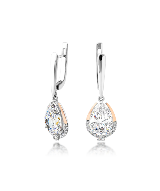 Sterling silver earrings gold plated with zircons