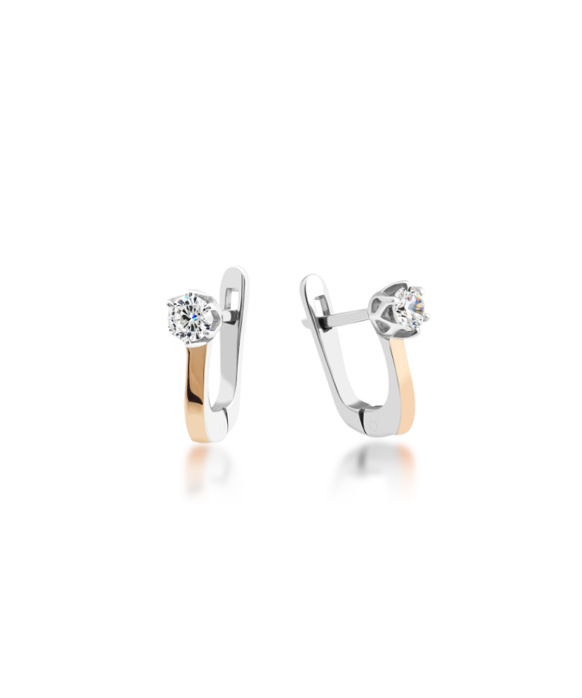 Sterling silver earrings gold plated with zircons