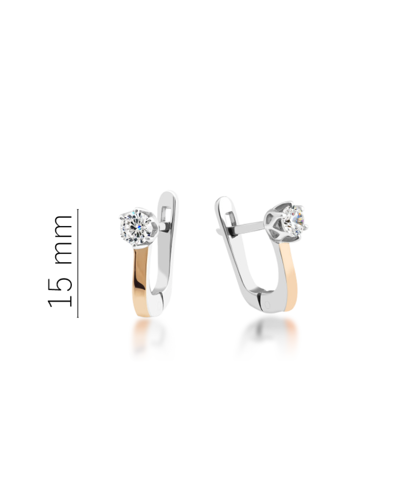 Sterling silver earrings gold plated with zircons