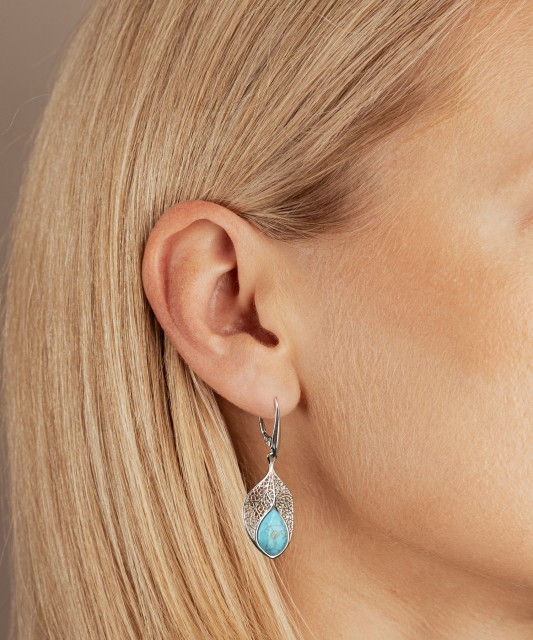 Sterling silver earrings with turquoise