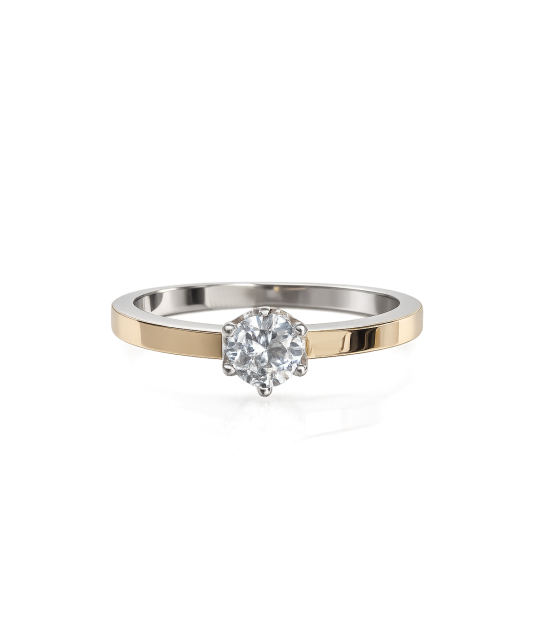 Sterling silver ring gold plated with zircons