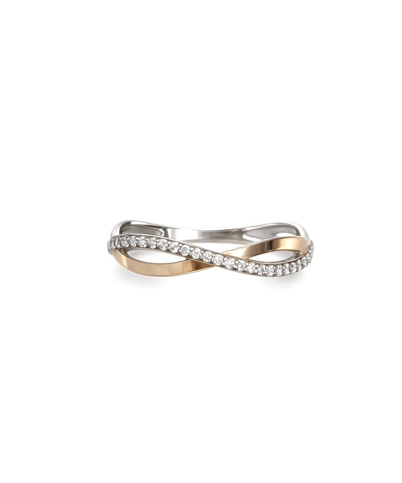 Sterling silver ring gold plated with zircons