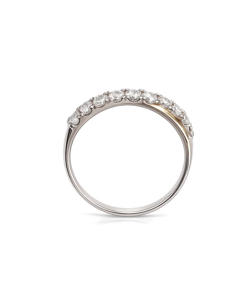 Sterling silver ring gold plated with zircons