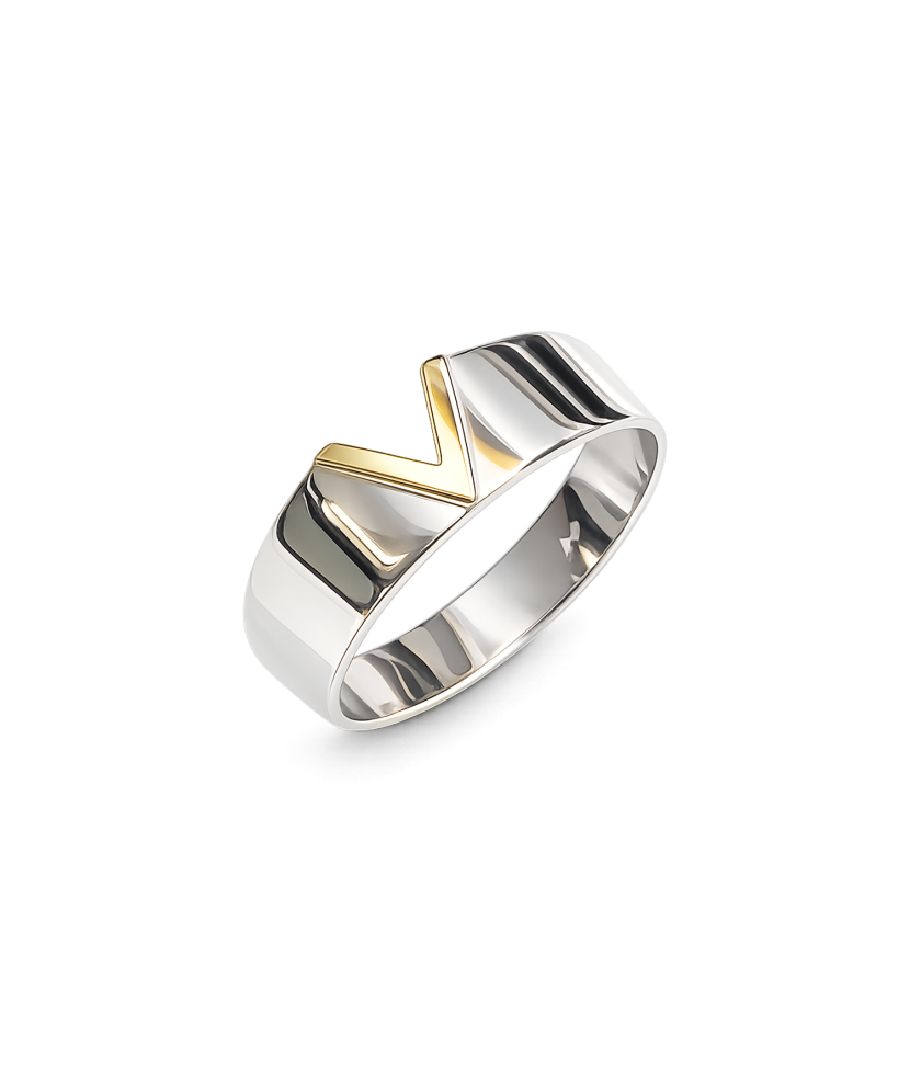 Sterling silver ring gold plated