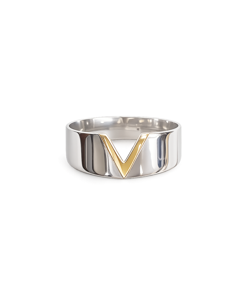 Sterling silver ring gold plated