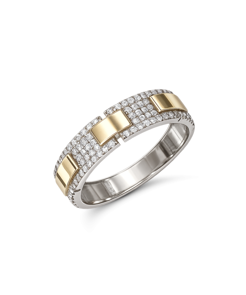 Кольцо из позолоченного серебра с цирконами