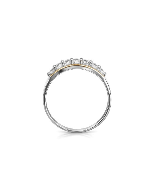 Кольцо из позолоченного серебра с цирконами