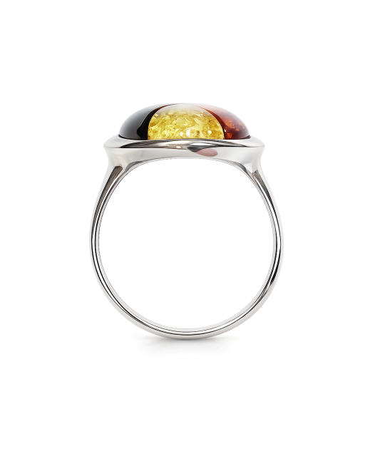 Sterling silver ring with amber