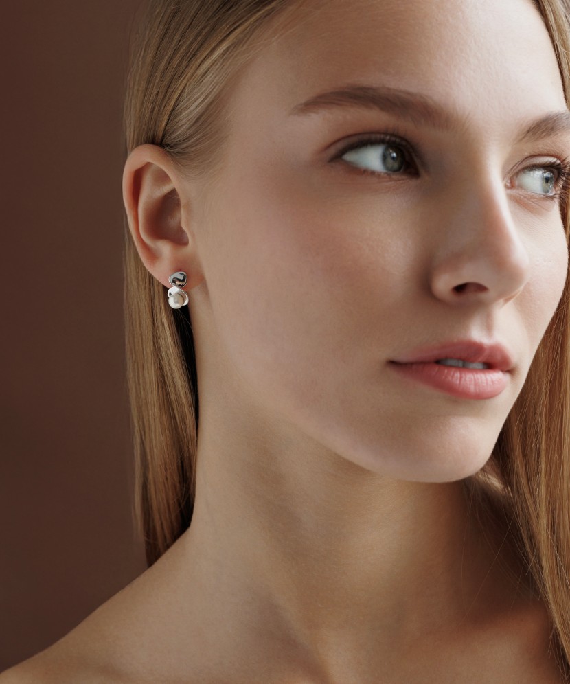 Серьги из серебра с жемчугом