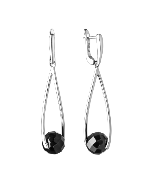 Sterling silver earrings with onyx