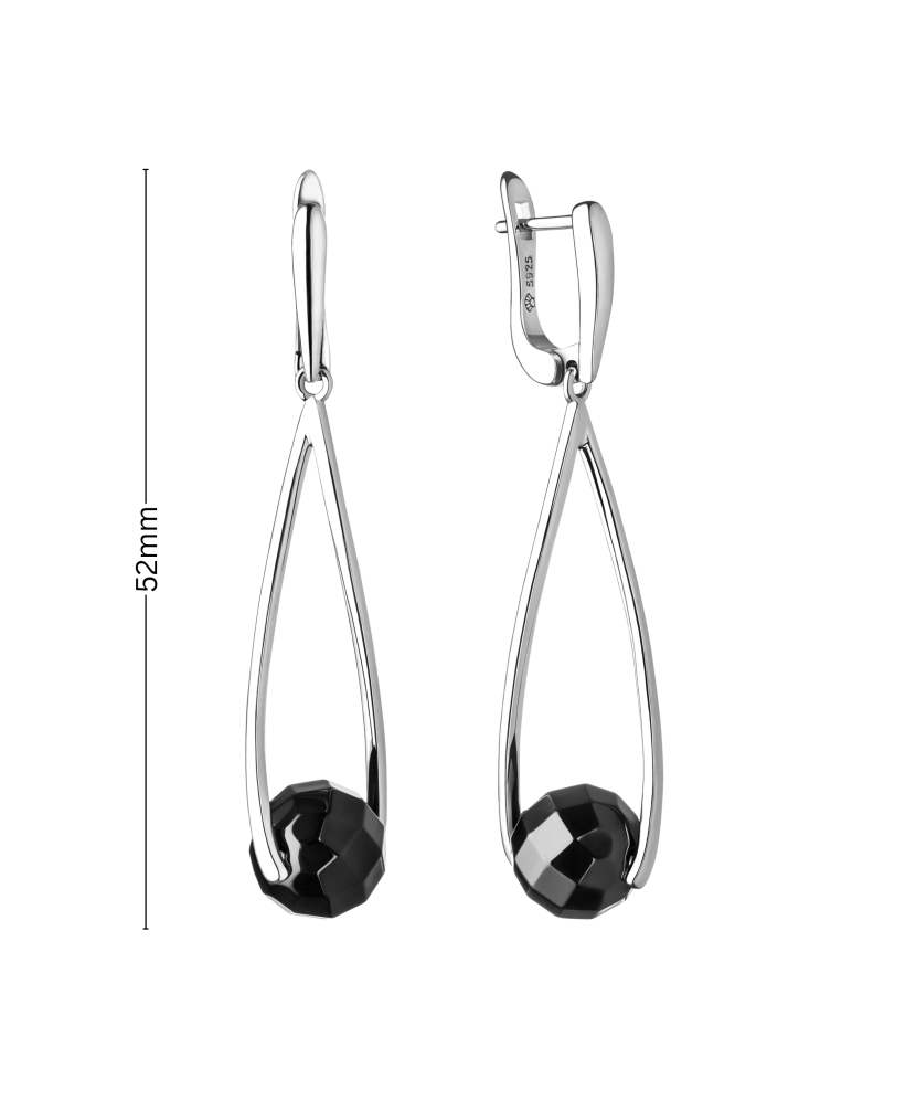 Sterling silver earrings with onyx