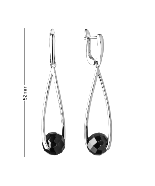 Sterling silver earrings with onyx