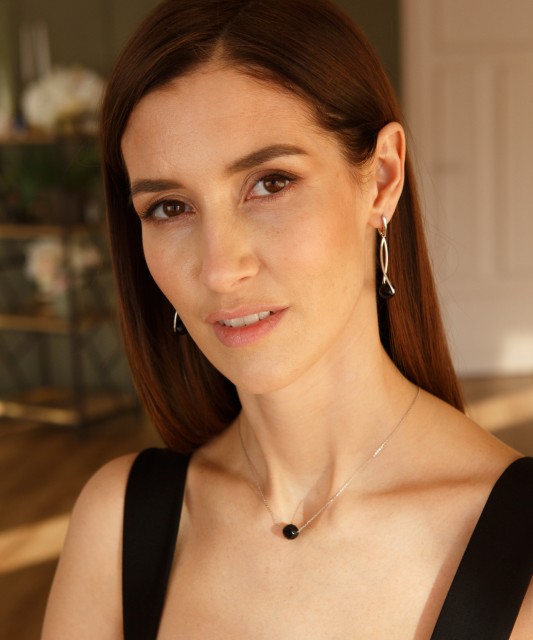 Sterling silver earrings with onyx