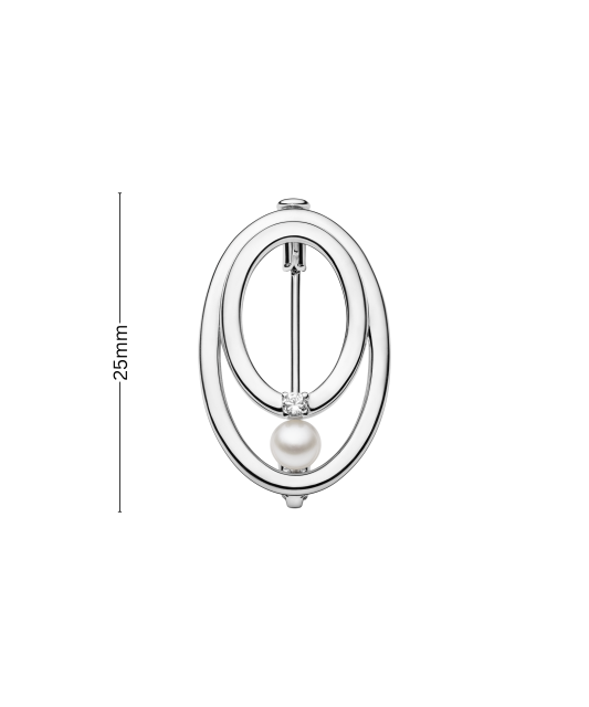 Sterling silver  brooch with pearl and zirconium