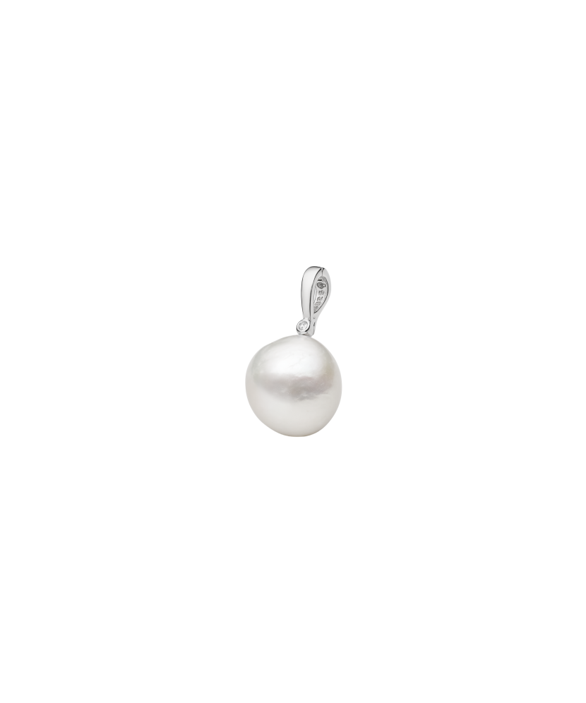 Silver pendant with Edison pearl and zircon