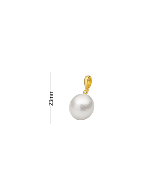 Gold Plated Silver Pendant With Pearl and Zirconia