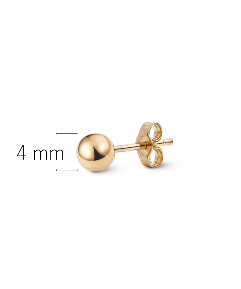 Gold earring 4mm (1pc.)