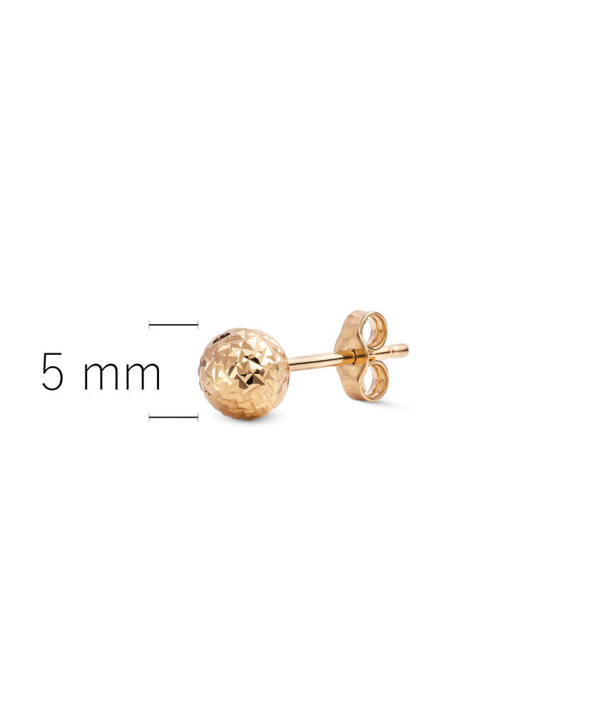 Gold engraved earring 5mm (1pc.)