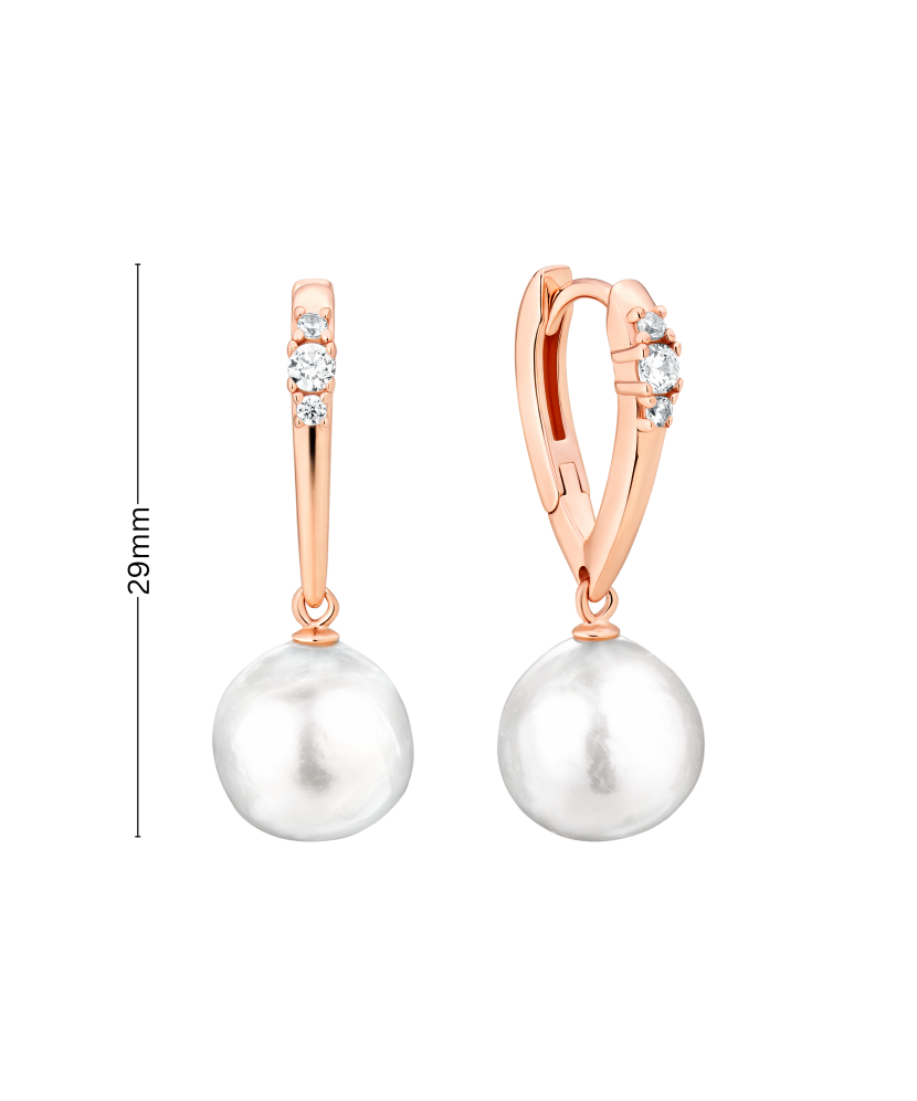 Gilded sterling Silver earrings with Edison pearls