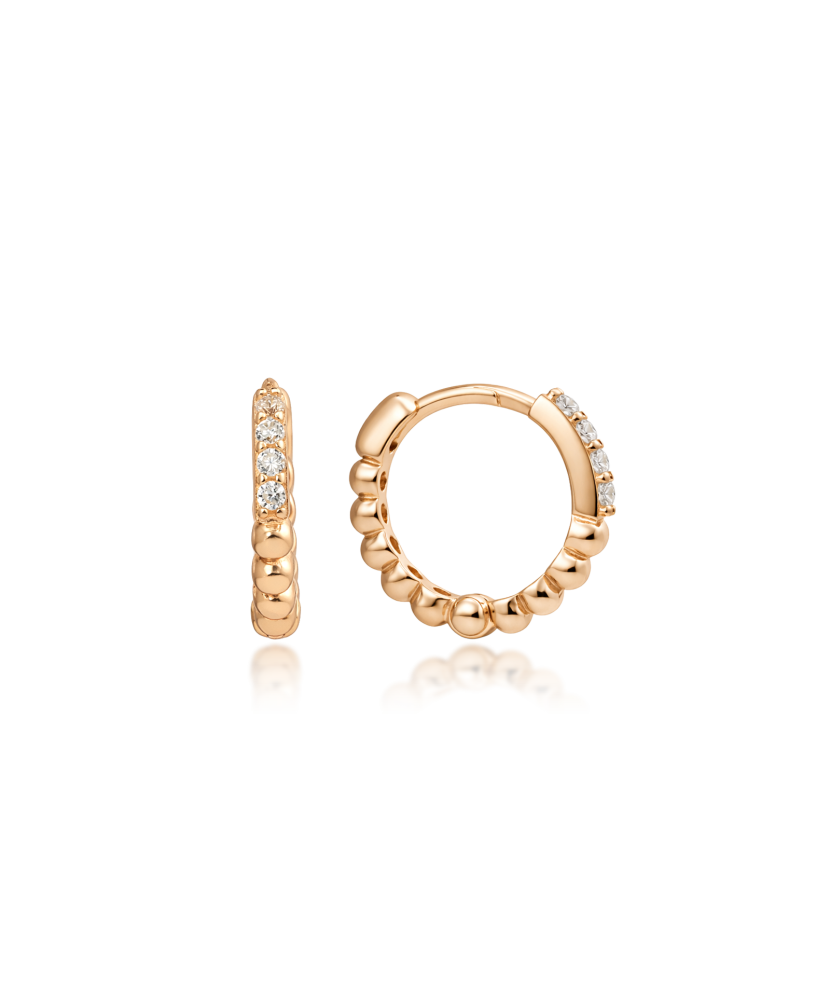 Gold earrings with zircons