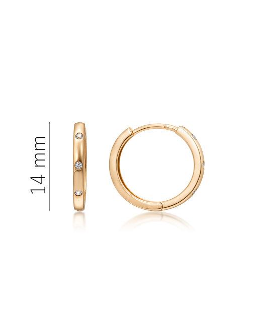 Gold earrings with zircons