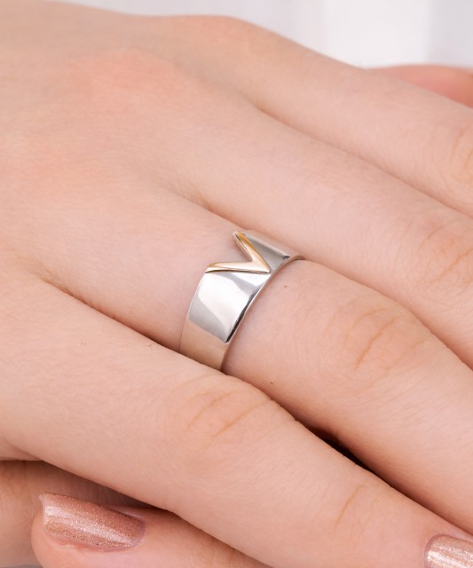 Позолоченное кольцо из серебра