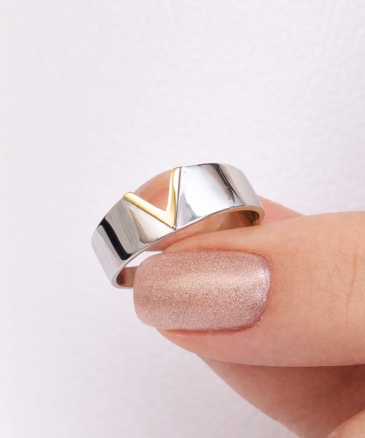 Sterling silver ring gold plated