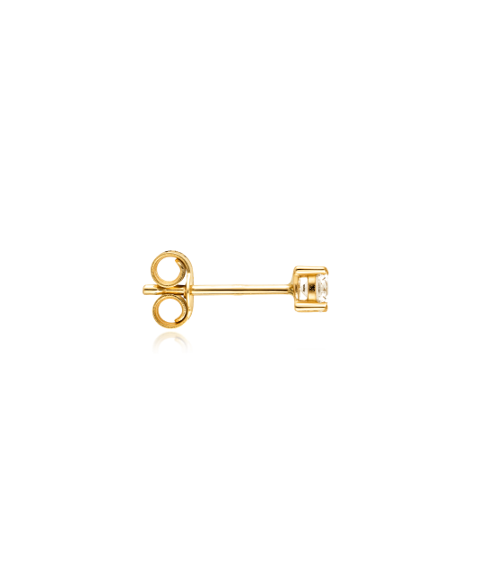 Серьга из жёлтого золота с цирконием (1 шт.)