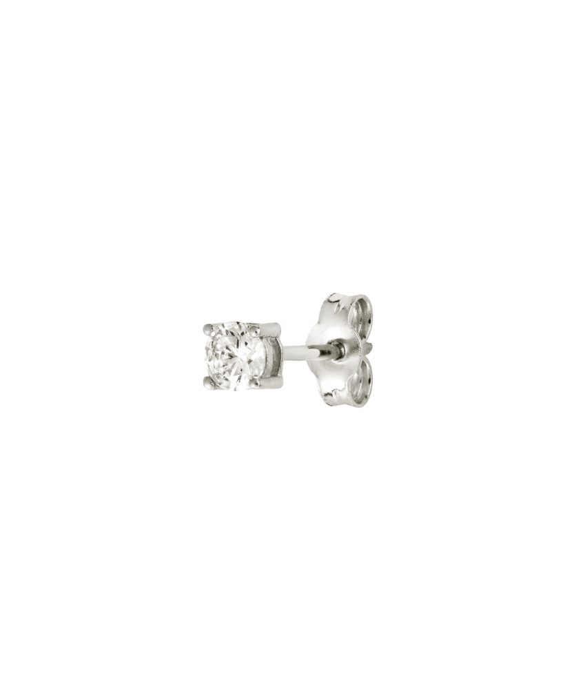 Серьга из белого золота с цирконием (1 шт.)