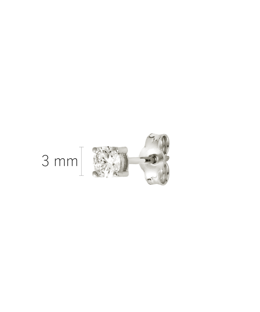 Серьга из белого золота с цирконием (1 шт.)