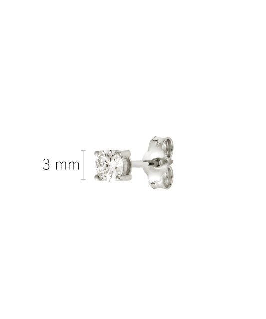 Серьга из белого золота с цирконием (1 шт.)