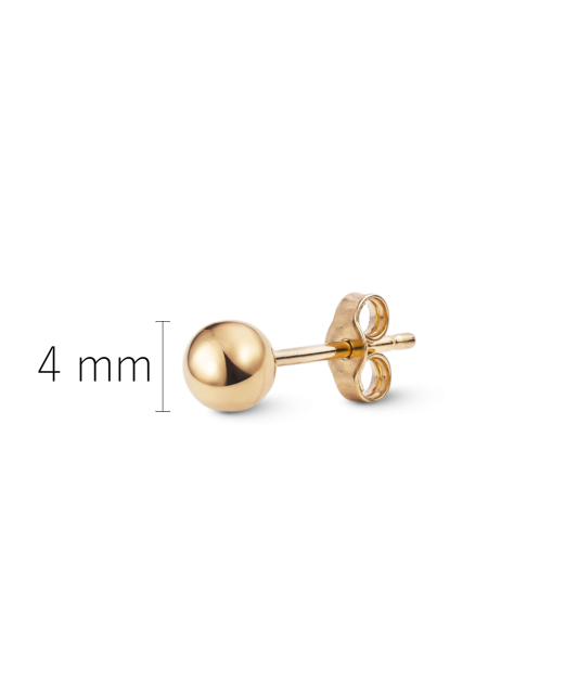 Золотая серьга 4 мм (1 шт.)