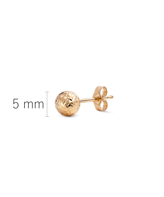 Gold engraved earring 5mm (1pc.)