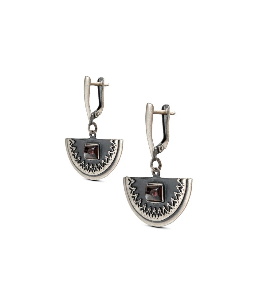 Sterling silver earrings with garnet