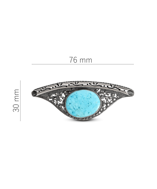 Silver brooch with turquoise