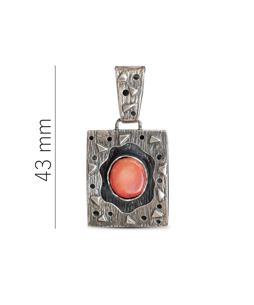 Sterling silver pendant with coral