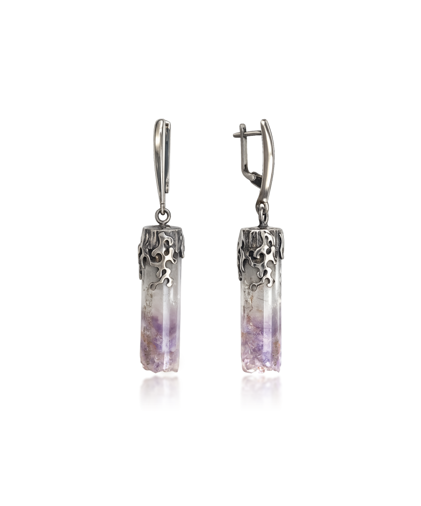 Sterling silver earrings with amethyst