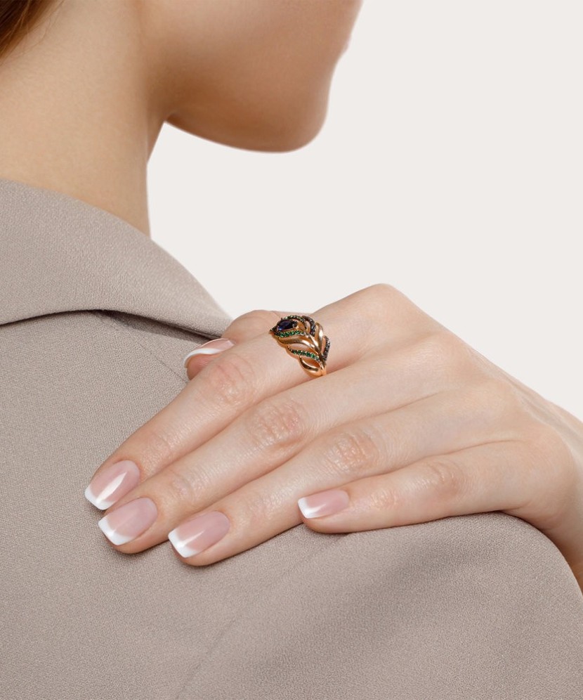 Auksinis žiedas su cirkoniais - Auksiniai žiedai - Goldinga Auksinis žiedas su cirkoniais - Auksiniai žiedai - Goldinga