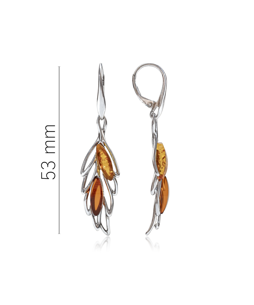 Sterling silver earrings with amber