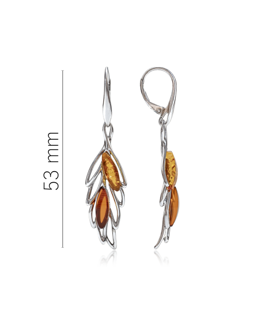 Sterling silver earrings with amber