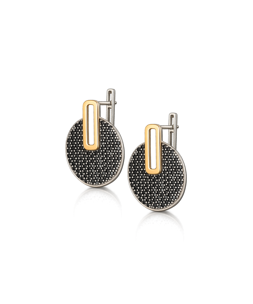 Sterling silver earrings gold plated with zircons