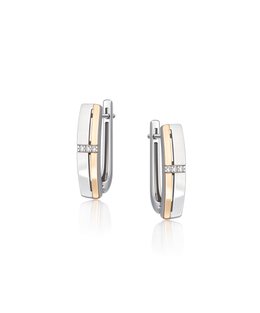 Sterling silver earrings gold plated with zircons
