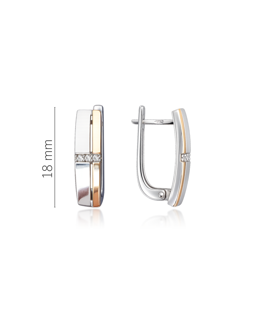 Серьги из позолоченного серебра с цирконами