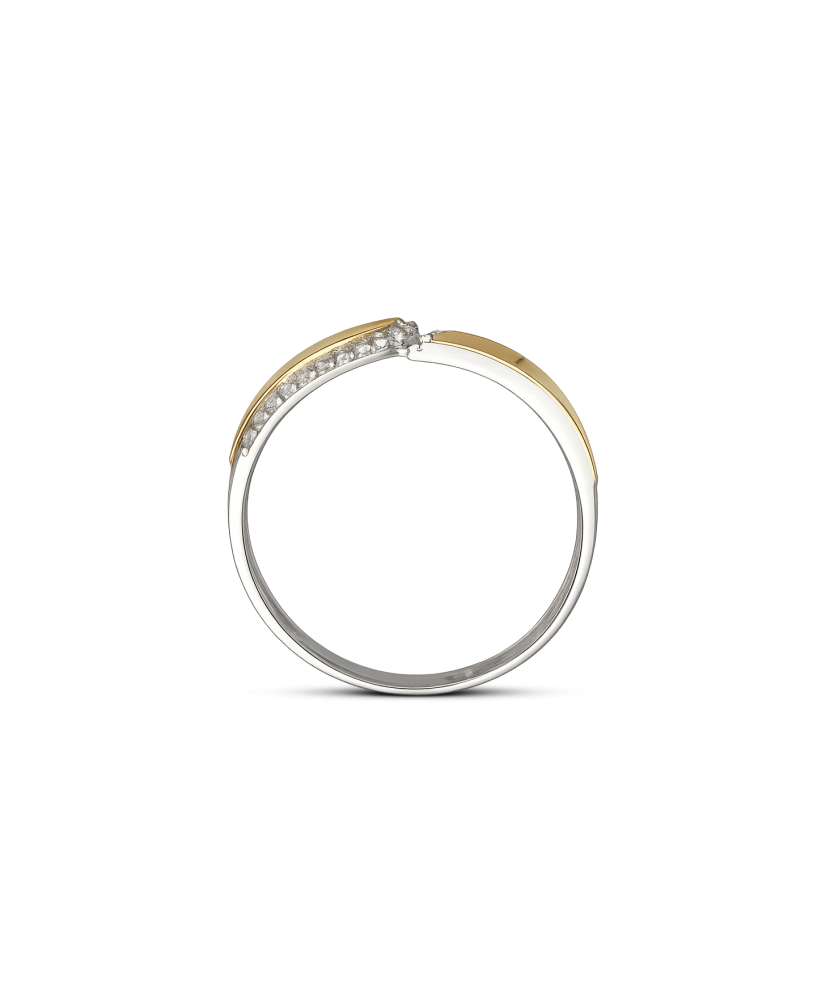 Sterling silver ring gold plated with zircons