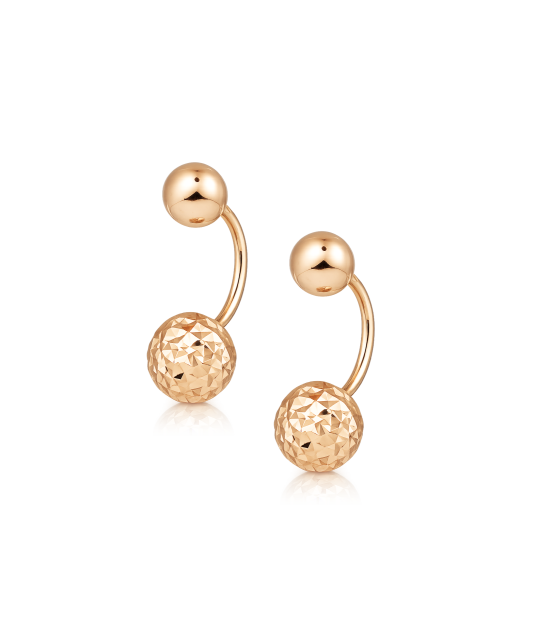 Золотые серьги с гравировкой