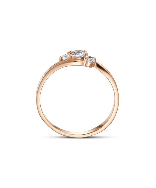 Gold ring with zircons