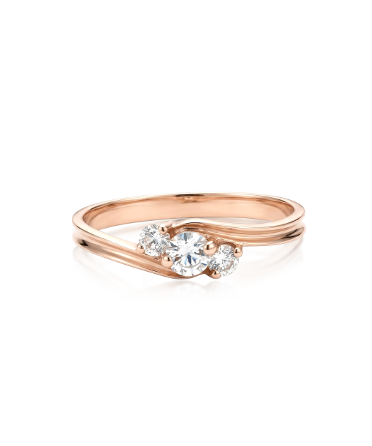 Gold ring with zircons