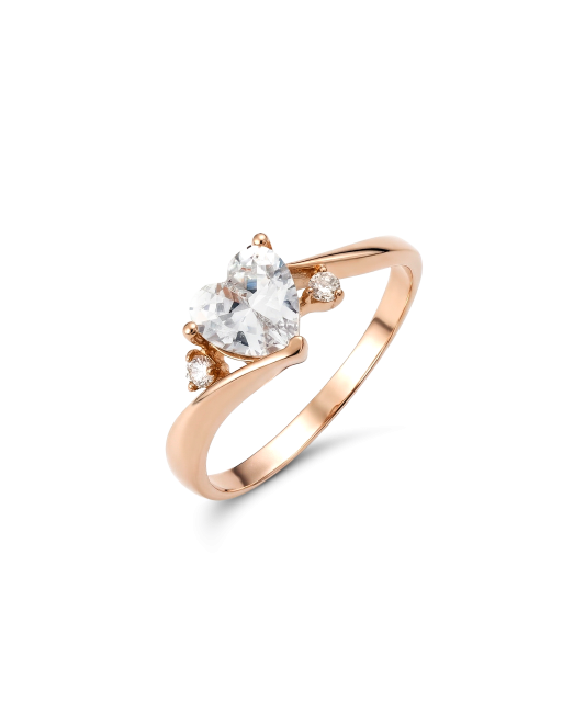 Gold ring with zircons