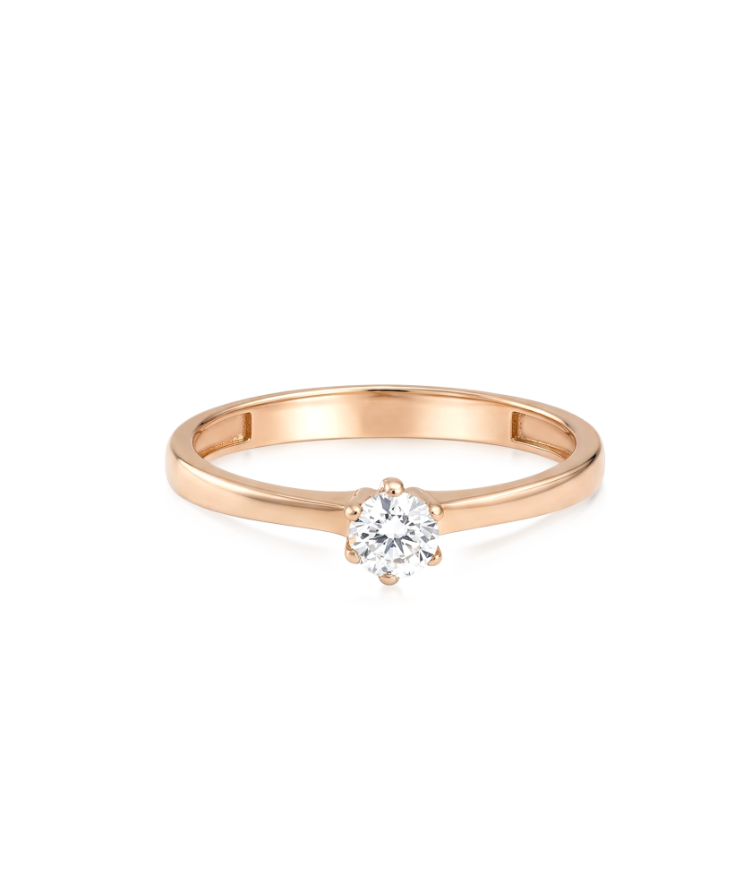 Gold ring with zircons