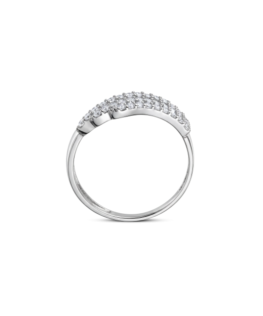 Кольцо из белого золота с цирконами